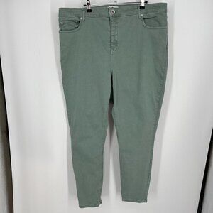 Vinyard Vines Jamie High-Rise Garment-Dyed Jeans Size 35 Green Stretch Coastal